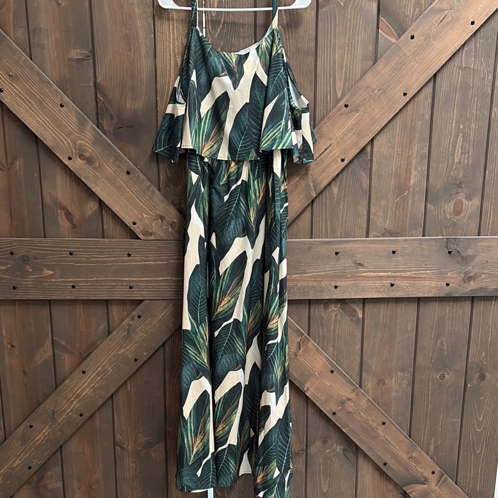 SHEIN Green Tiered Resort Sundress